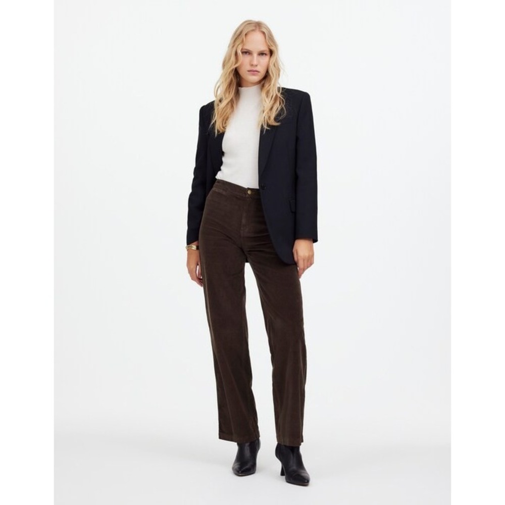 Madewell Emmett Wide-Leg Corduroy Pants Brown High Rise Size 29 Retro Autum